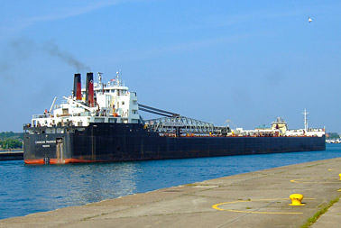 Freighter near the Soo Locks