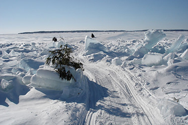 Ice Bridge to Mackinac Island